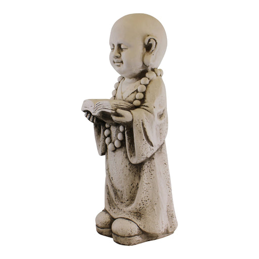 Stone Effect Garden Ornament, Monk Reading - Kozeenest