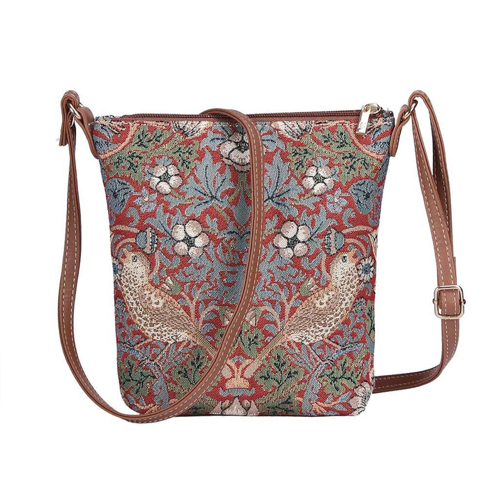 William Morris Strawberry Thief Red - Sling Bag-3