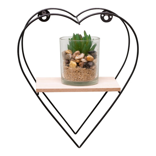 Wire Heart Wall Shelf 23cm - Kozeenest