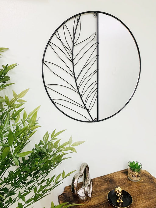 Synergy Metal Wall Leaf Mirror 50cm - Kozeenest