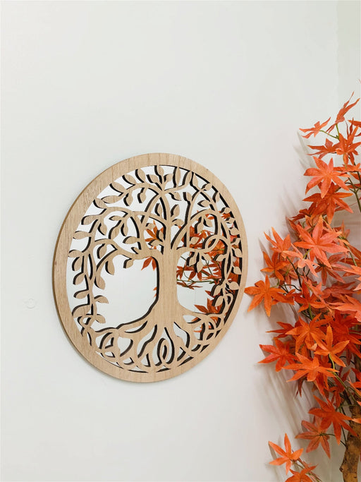 Round Cut Out Tree Of Life Mirror 35cm - Kozeenest