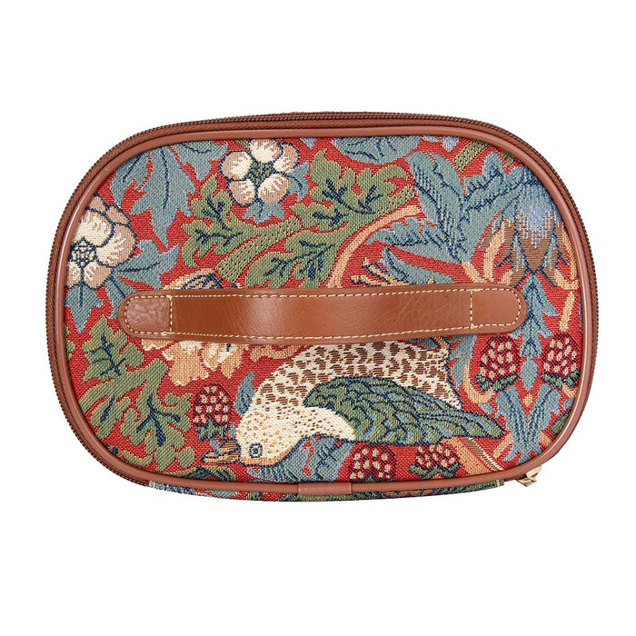 William Morris Strawberry Thief Red - Toiletry Bag-2