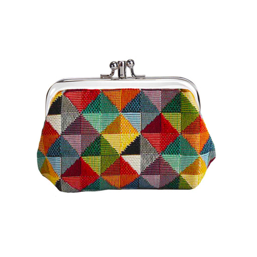 Multicoloured Triangle - Frame Purse-0