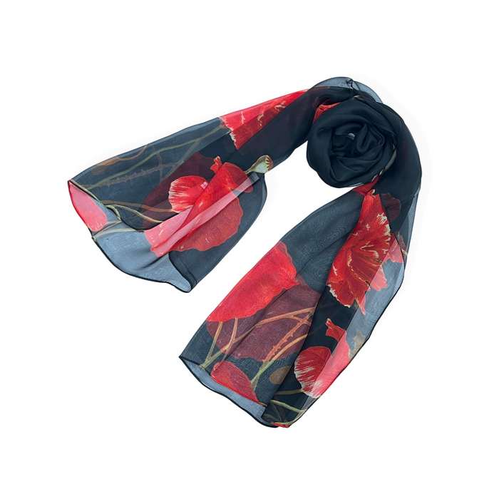 Royal British Legion Poppy - 100% Pure Silk Scarf-0