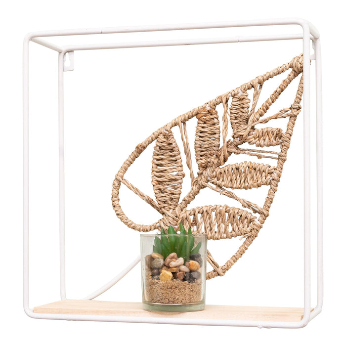 Woven Leaf Design Shelf 30cm - Kozeenest