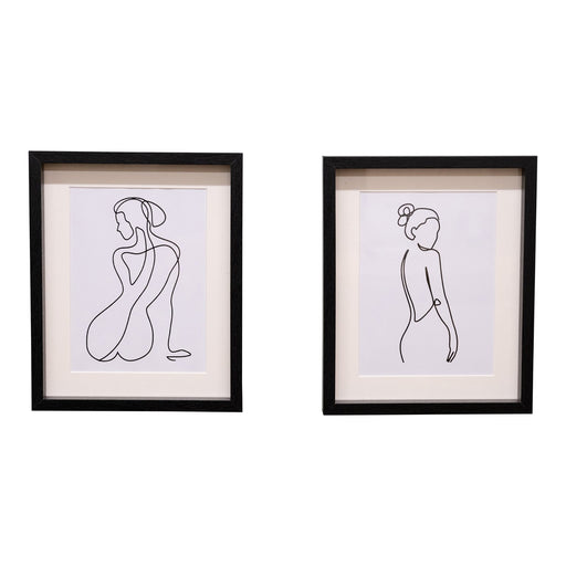 Set of 2 Black Framed Prints of Silhouettes - Kozeenest