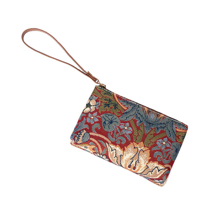 William Morris Strawberry Thief Red - Wristlet-2