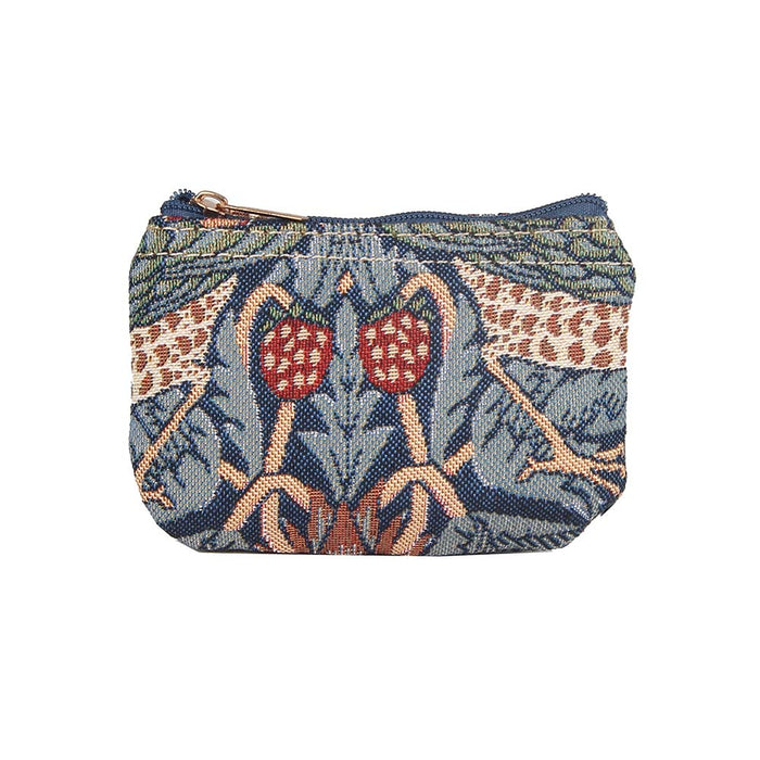 William Morris Strawberry Thief Blue - Zip Coin Purse-0