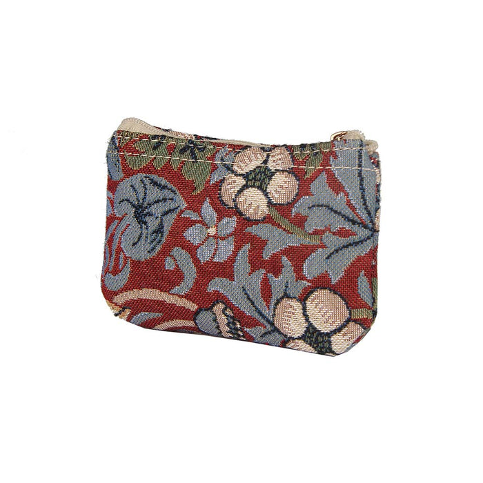 William Morris Strawberry Thief Red - Zip Coin Purse-1